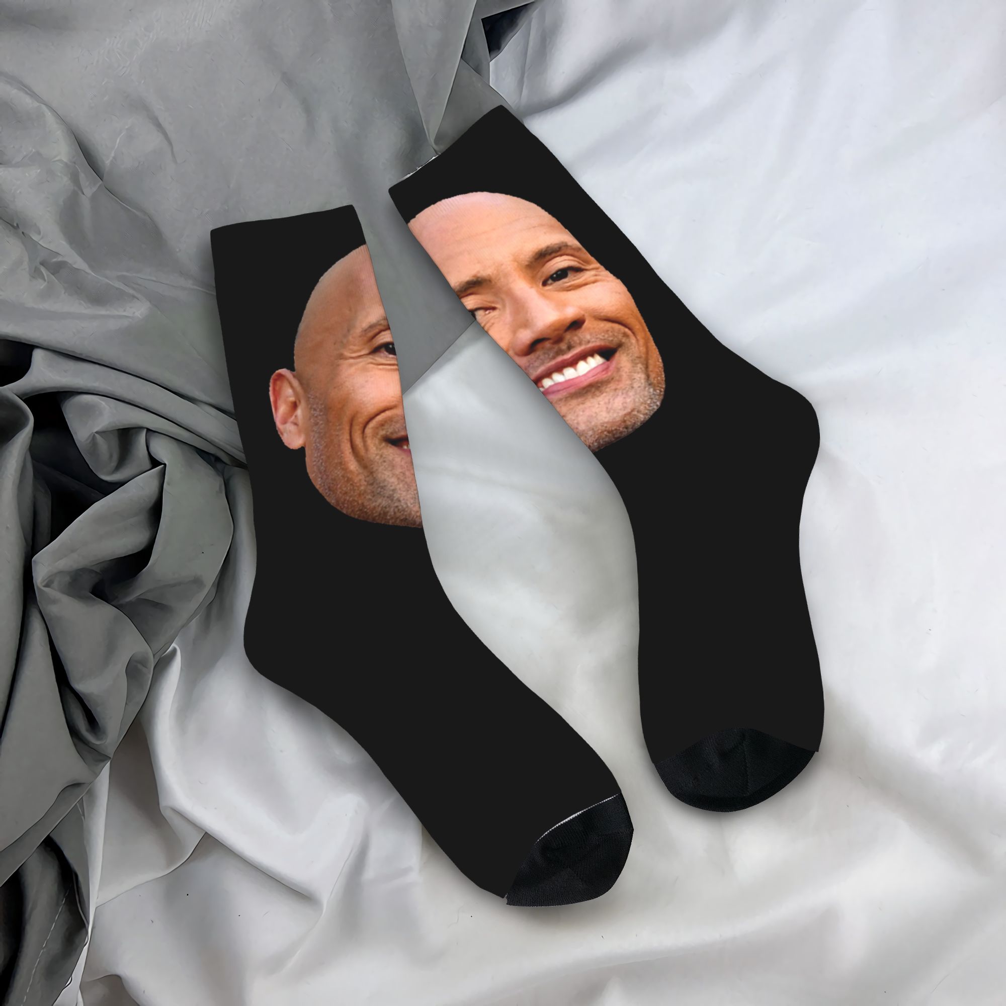 Custom The Rock Face Dwayne Dr - Dress Sock Men 评论和价格