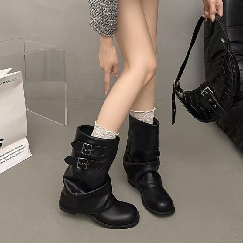 Women Black Slouchy Mid Calf B - Boot Sock Slouchy 评论和价格
