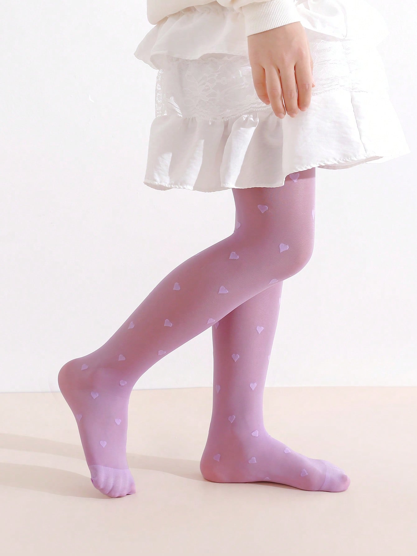 3Pcs Girls Heart Print Tights  - Tights Pantyhose Sheer 评论和价格
