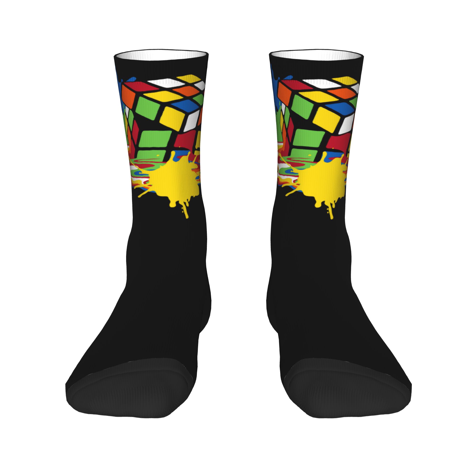 Custom Melting Rubiks Cube Men - Dress Sock Men 评论和价格