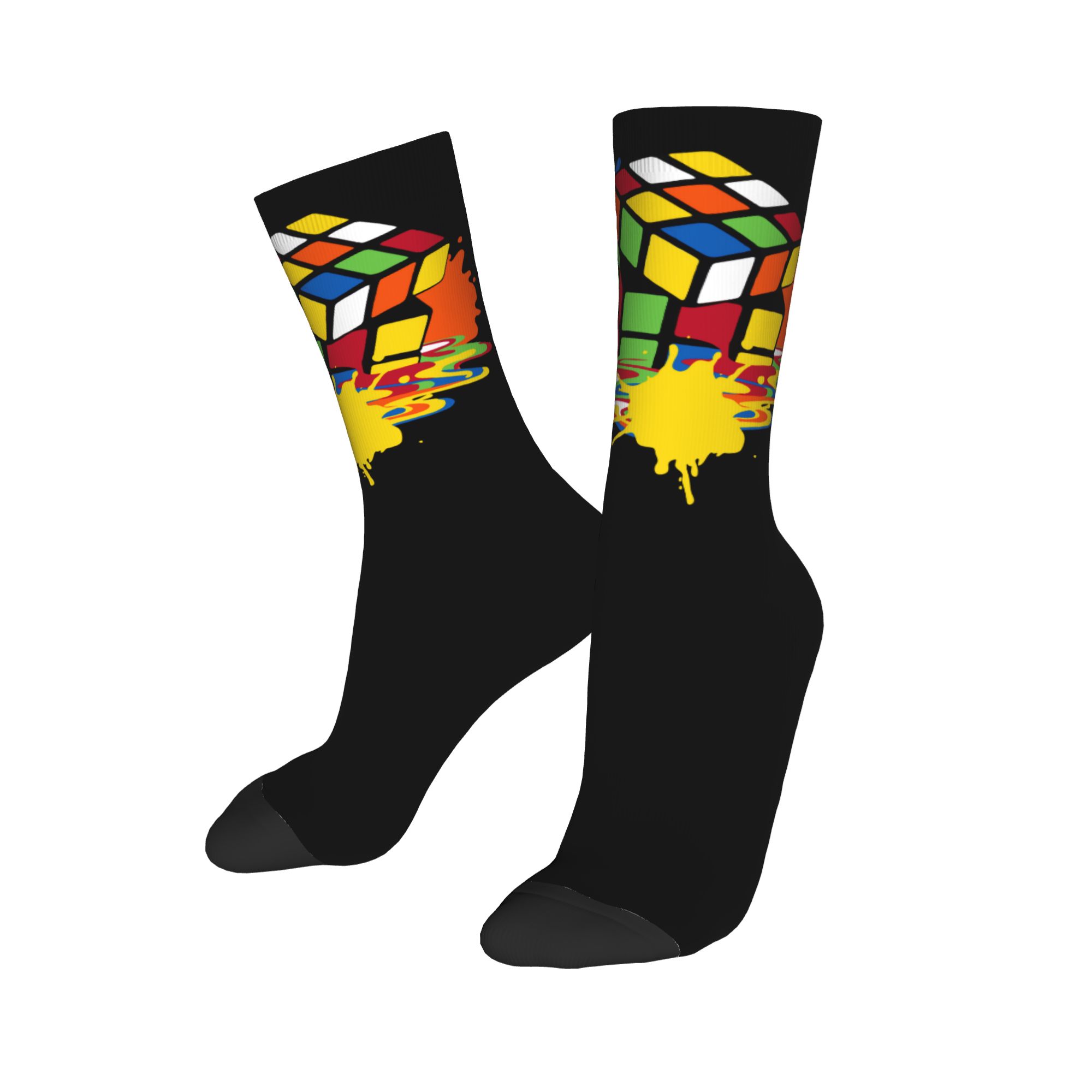 Custom Melting Rubiks Cube Men - Dress Sock Men 评论和价格