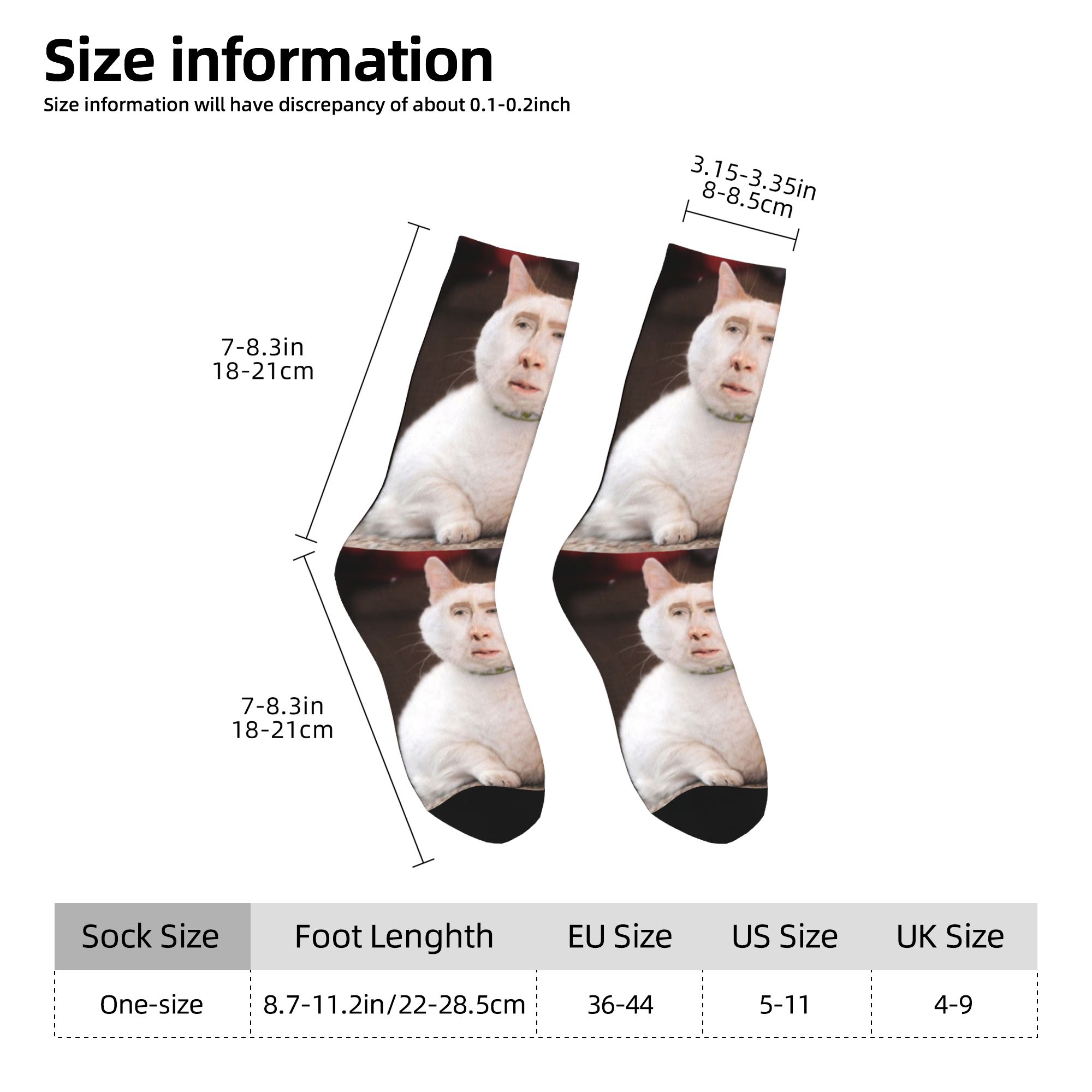 Custom Nicolas Cage Cat Meme M - Dress Sock Men 评论和价格